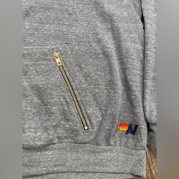 Aviator Nation Bolt Stitch Repeat Relaxed pullover Hoodie with Pocket Zippers, S - Picture 2 of 6
